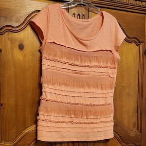 Women's Peach Fringe Top